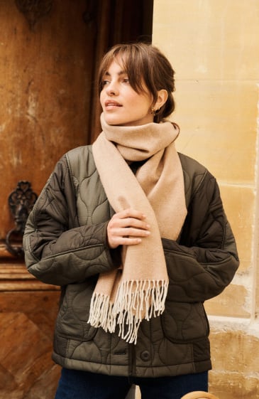 Écharpe à chevrons en laine mérinos – Élégante, chaude et intemporelle