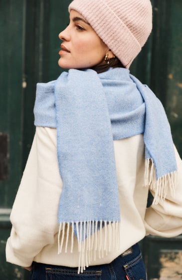 Écharpe à chevrons en laine mérinos – Élégante, chaude et intemporelle