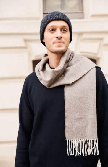 Écharpe à chevrons en laine mérinos – Élégante, chaude et intemporelle