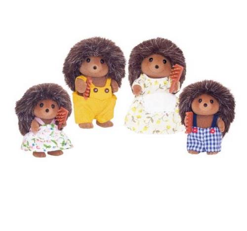 4 Figurines Famille Herisson Sylvanian Families