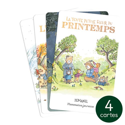 4 cartes pour conteuse d'histoire Yoto Les quatre saisons de la famille Ours