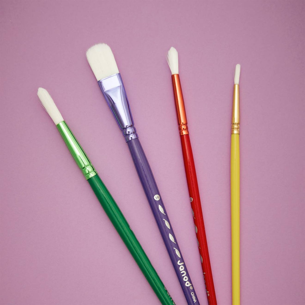4 pinceaux synthétiques - colo multicolore