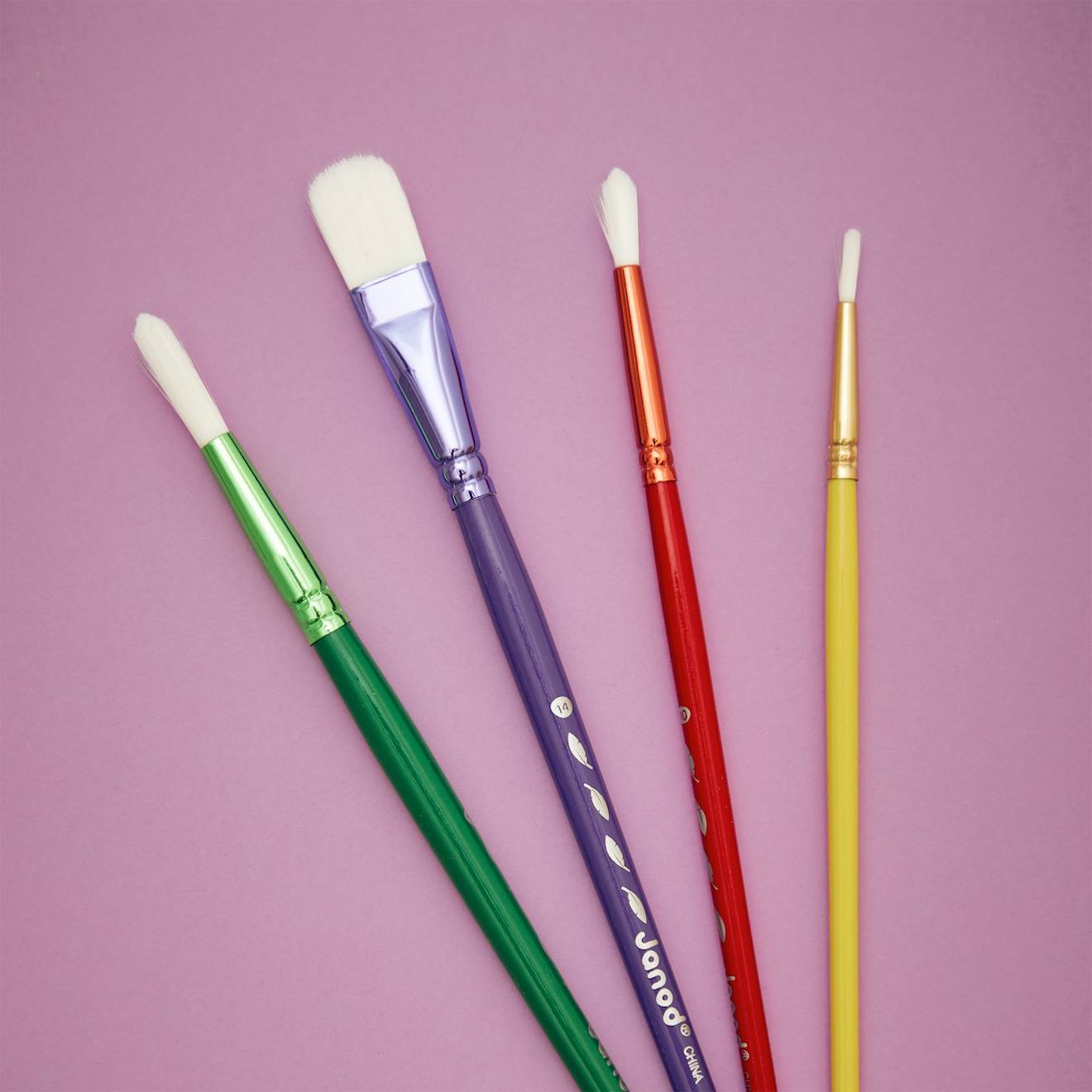 4 pinceaux synthétiques - colo multicolore