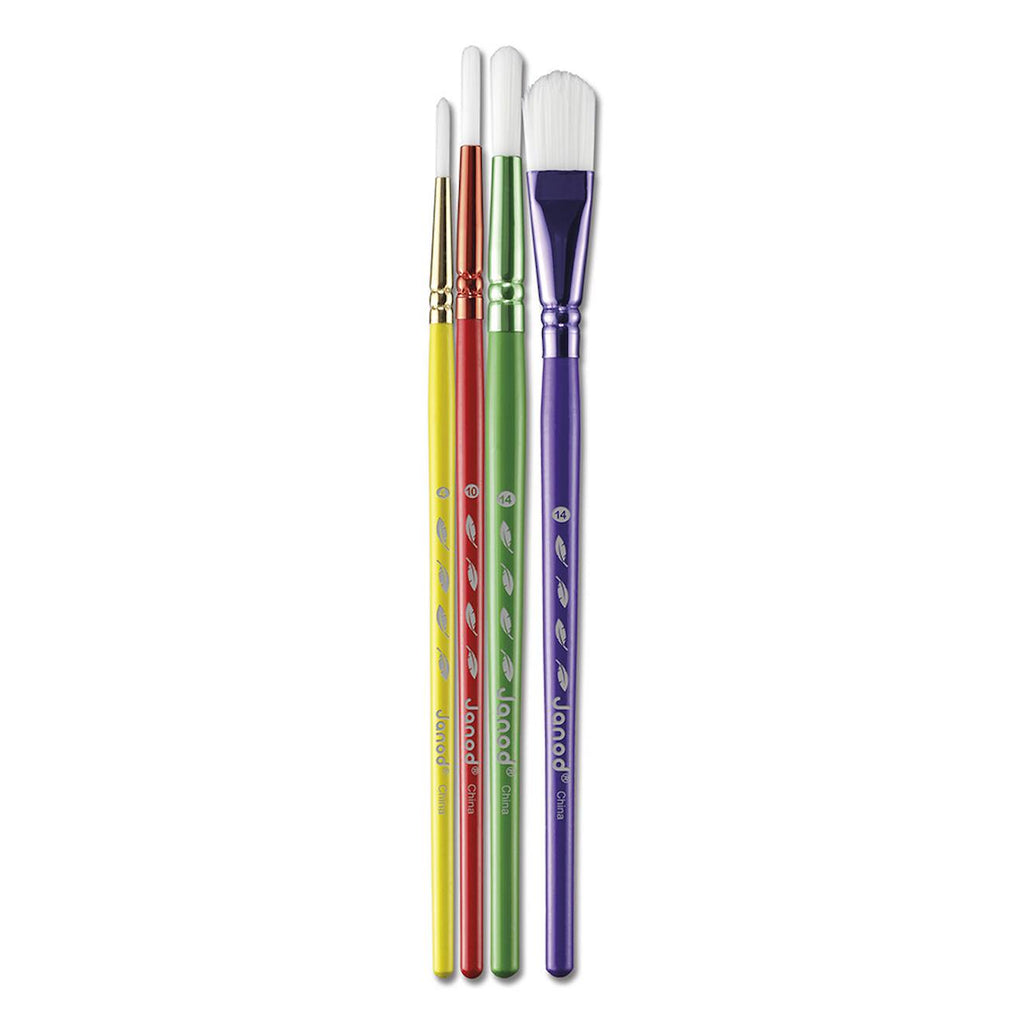 4 pinceaux synthétiques - colo multicolore