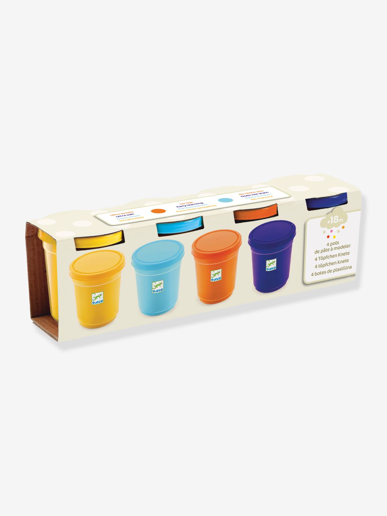4 pots de pâte à modeler nature multicolore