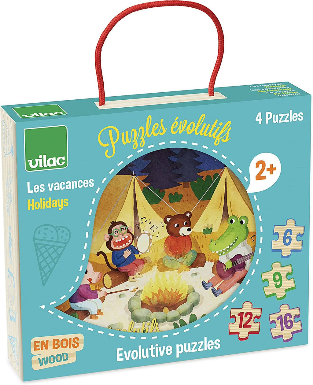 4 puzzles évolutifs vacances bleu
