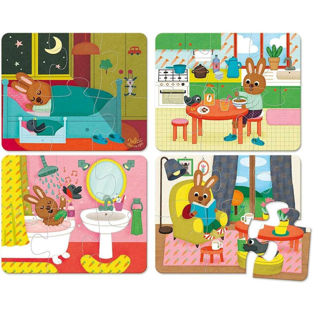 4 puzzles la maison bleu