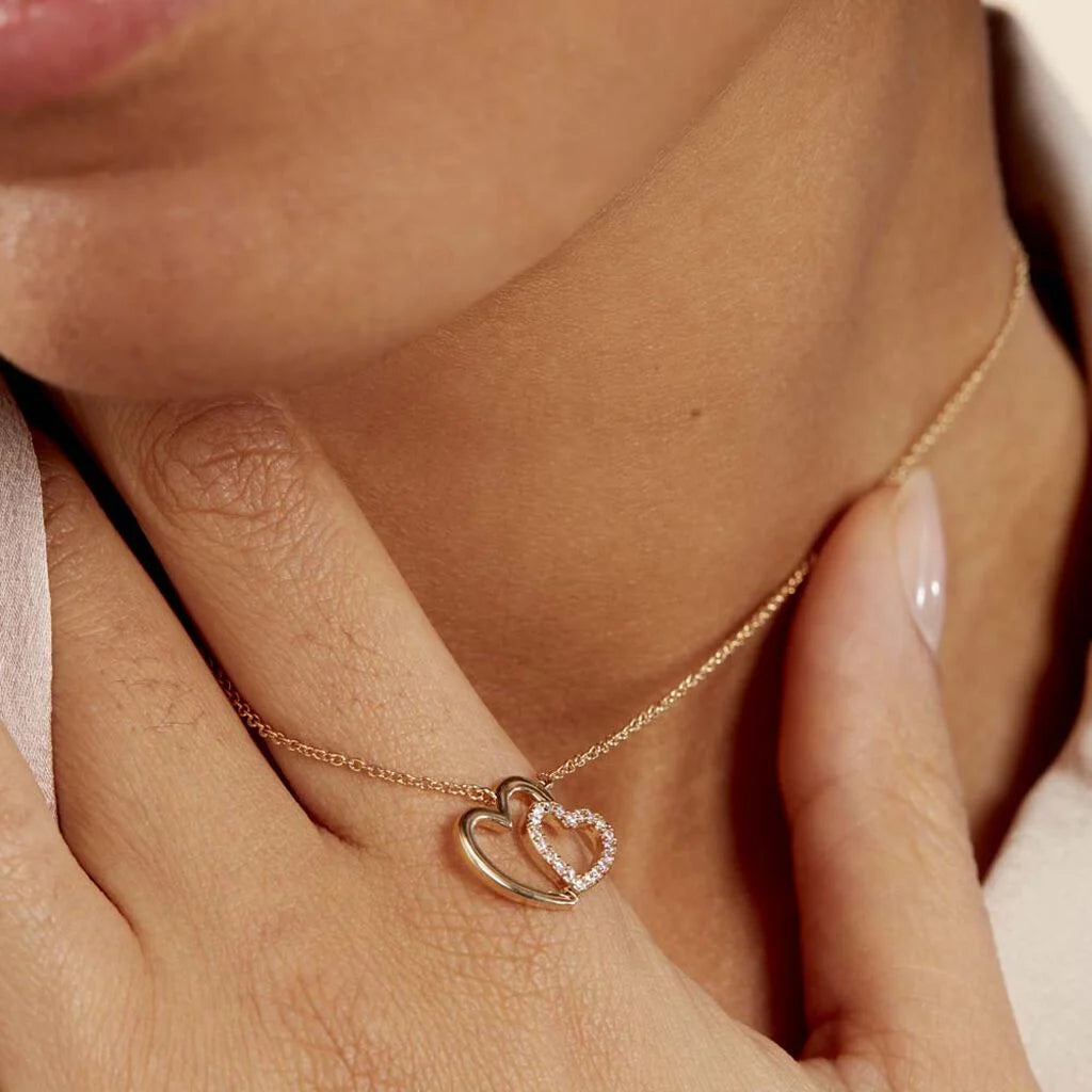 Collier double cœur Alexandra plaqué or Histoire d'Or