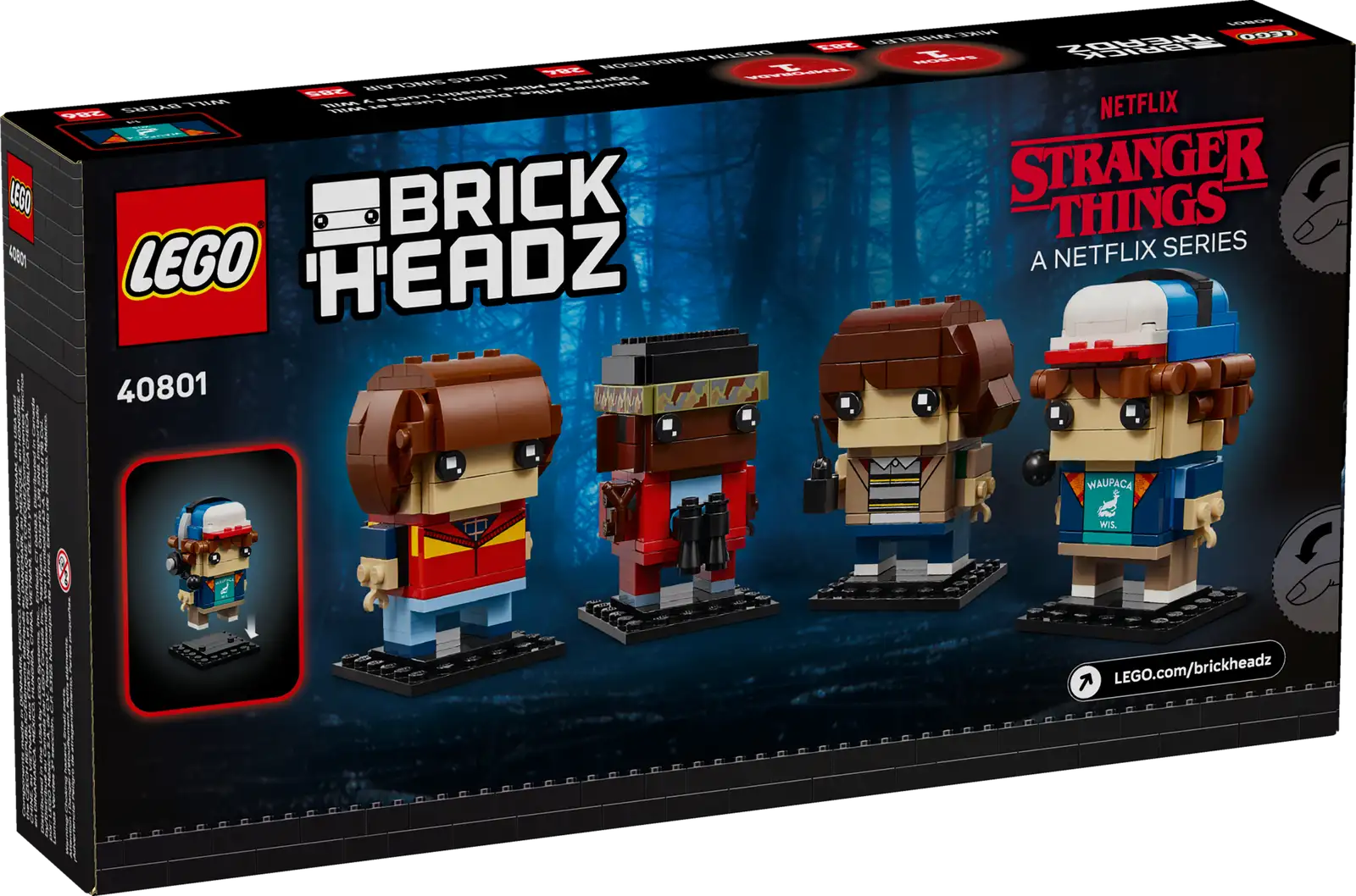LEGO BrickHeadz Stranger Things – Figurines de Mike, Dustin, Lucas et Will