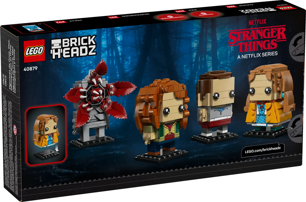 LEGO BrickHeadz Stranger Things – Figurines de Onze, Max, Démogorgon et Holly (40879)