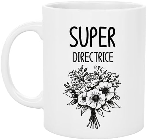 Mug « Super Directrice » design fleurs
