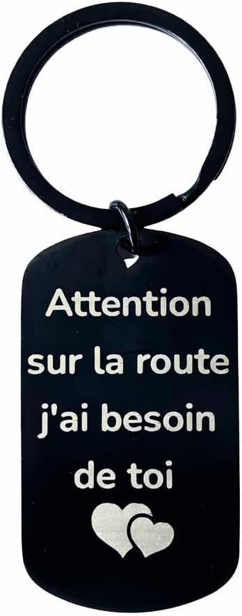 Porte-clés gravé « Attention je débute »