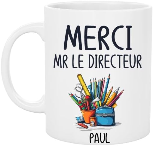 Mug « Merci Mr le Directeur » personnalisé prénom
