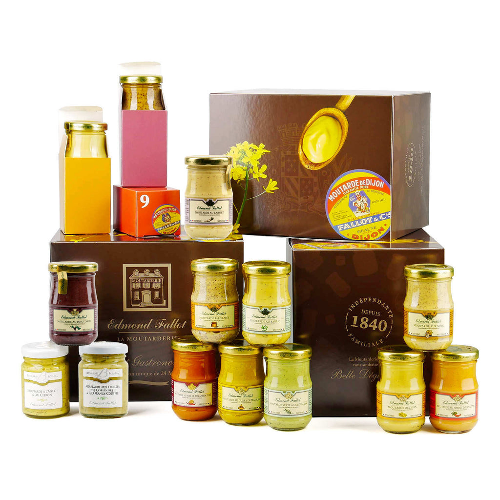 Coffret calendrier de l'Avent moutardes Fallot et pots de moutarde aromatisée