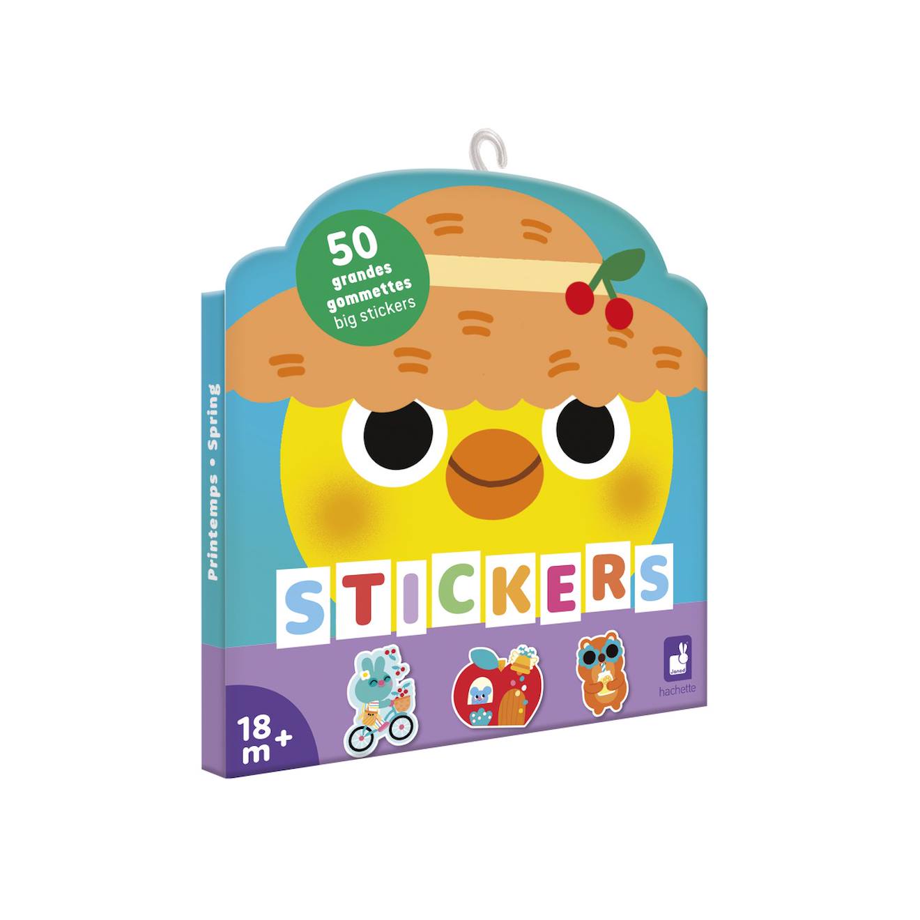 50 grandes gommettes repositionnables multicolore
