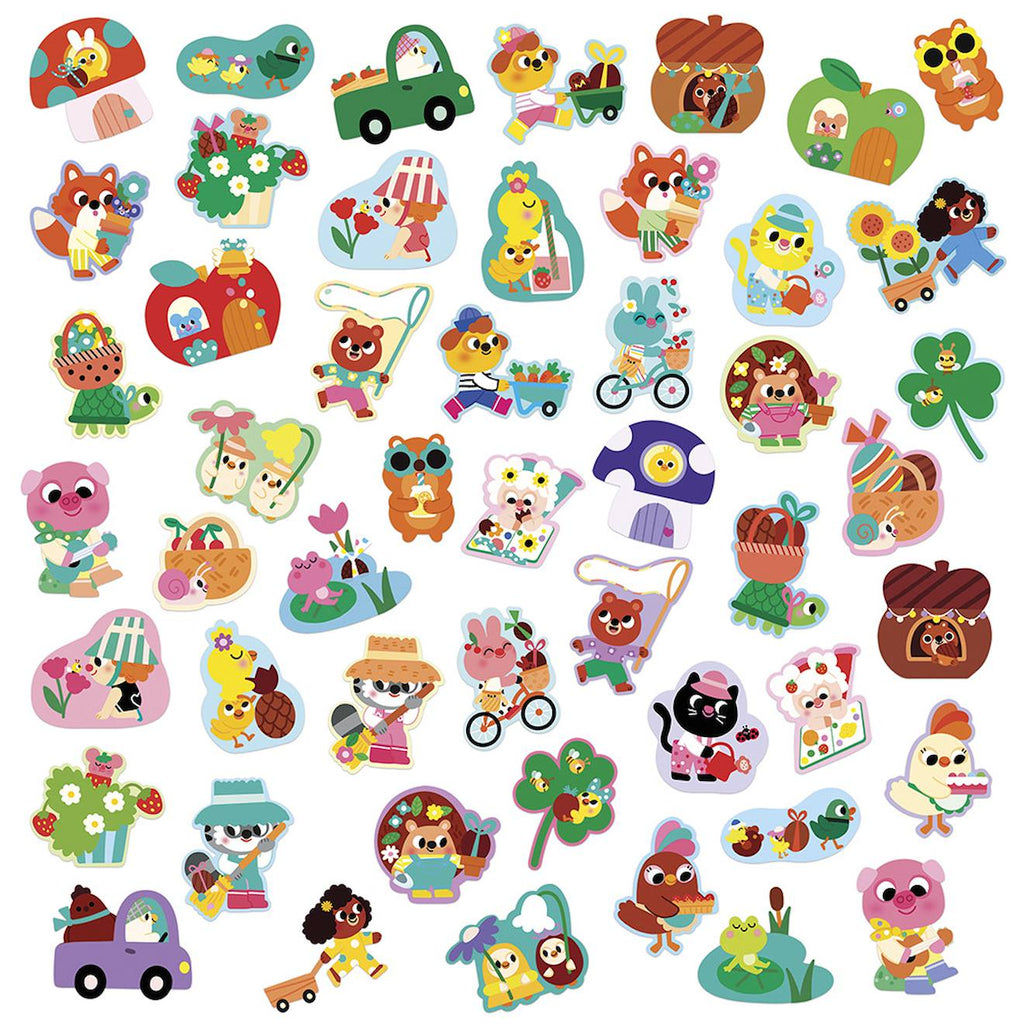 50 grandes gommettes repositionnables multicolore