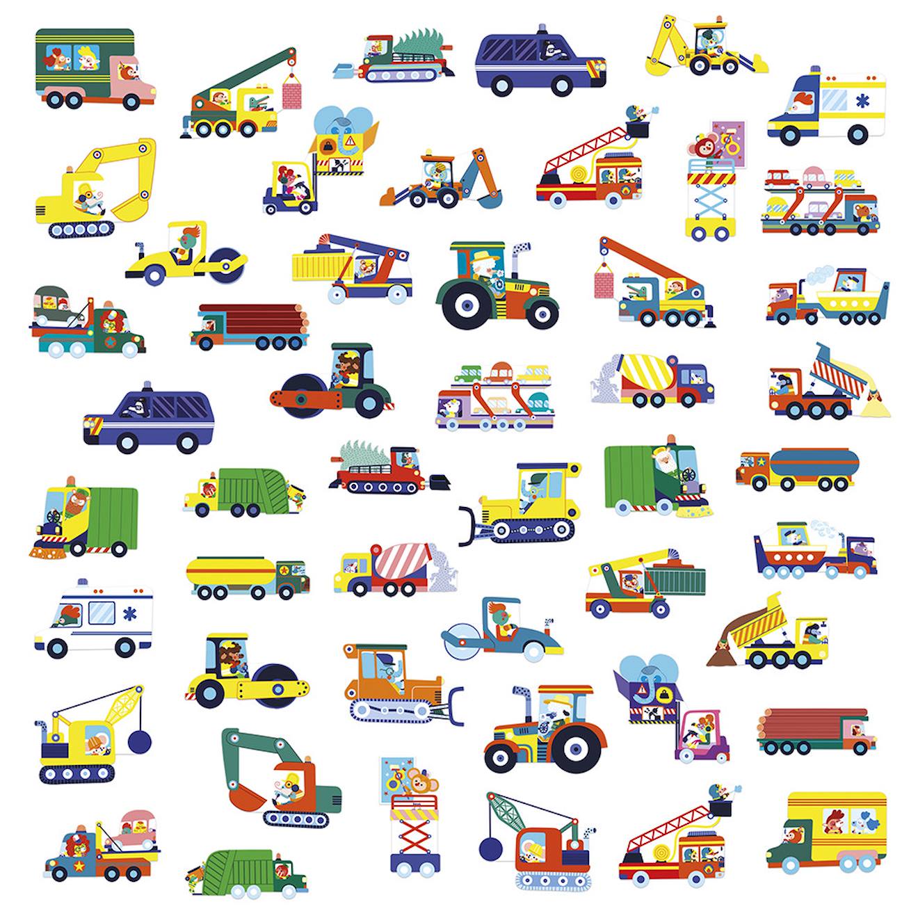 50 grandes stickers repositionnables véhicule multicolore