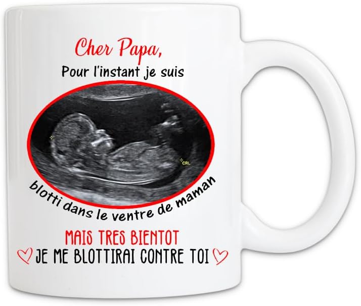 Mug personnalisé avec échographie pour futur papa