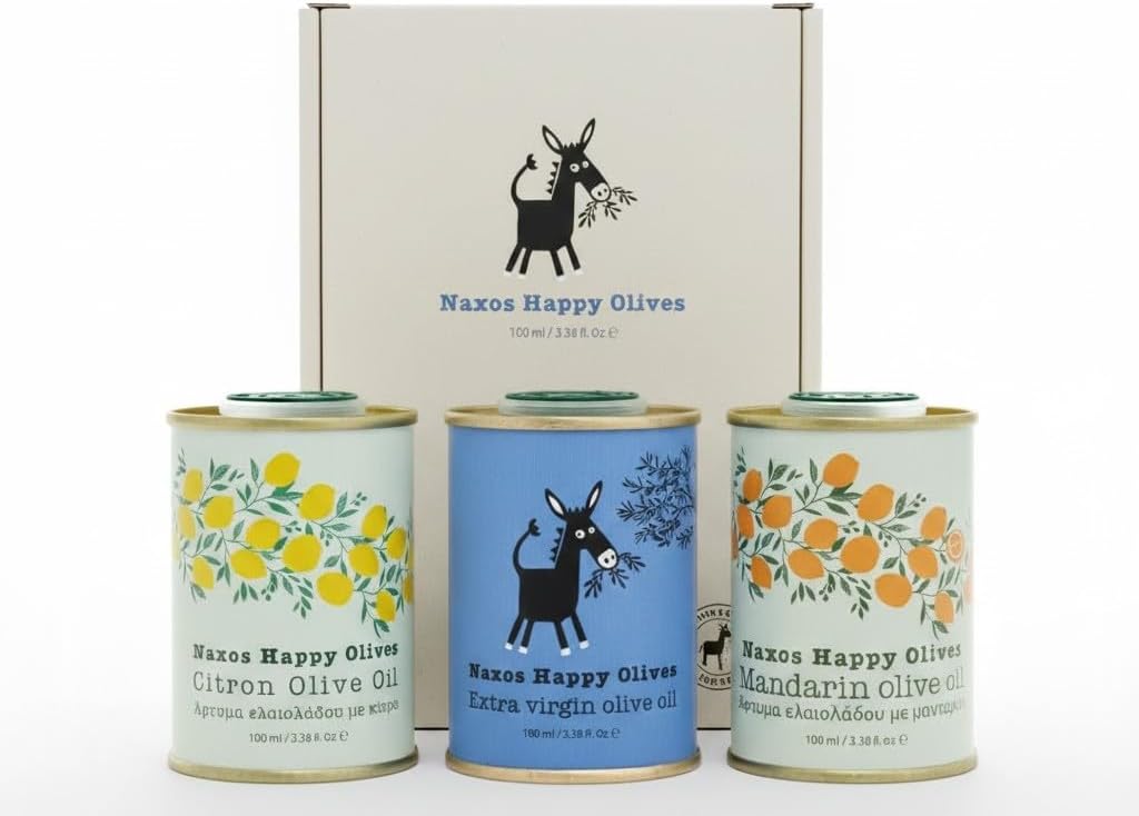 Coffret dégustation huile d'olive Naxos 3 saveurs