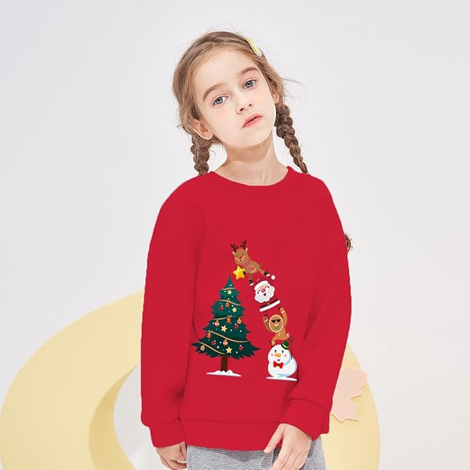 Pull de Noël enfant mixte rouge