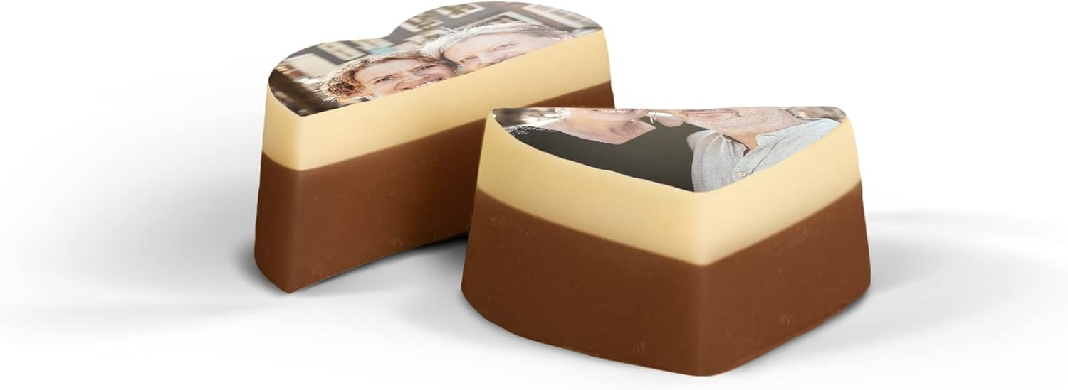 Chocolats personnalisés avec photo dans une boîte cadeau