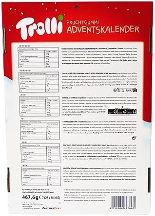Dos du calendrier de l'Avent Trolli