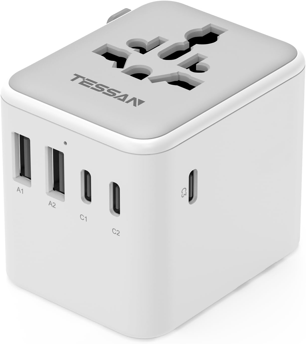 Adaptateur de voyage universel international 5 USB TESSAN