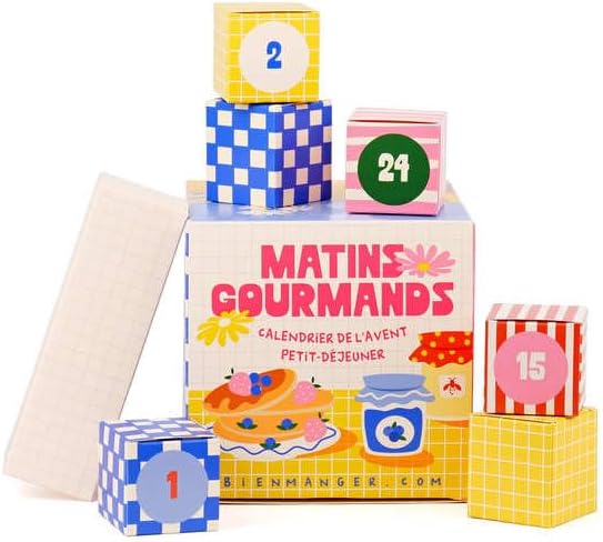 Cases numérotées du calendrier de l'Avent Petit-Déjeuner BienManger