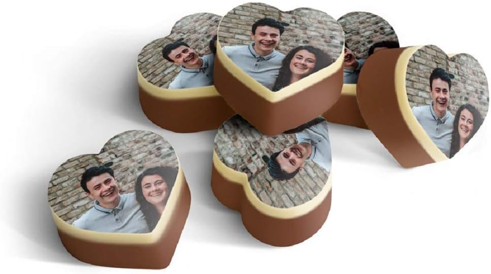 Chocolats personnalisés avec photo dans une boîte cadeau