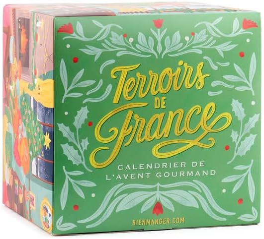 Cube illustré calendrier de l'Avent gourmand Terroirs de France
