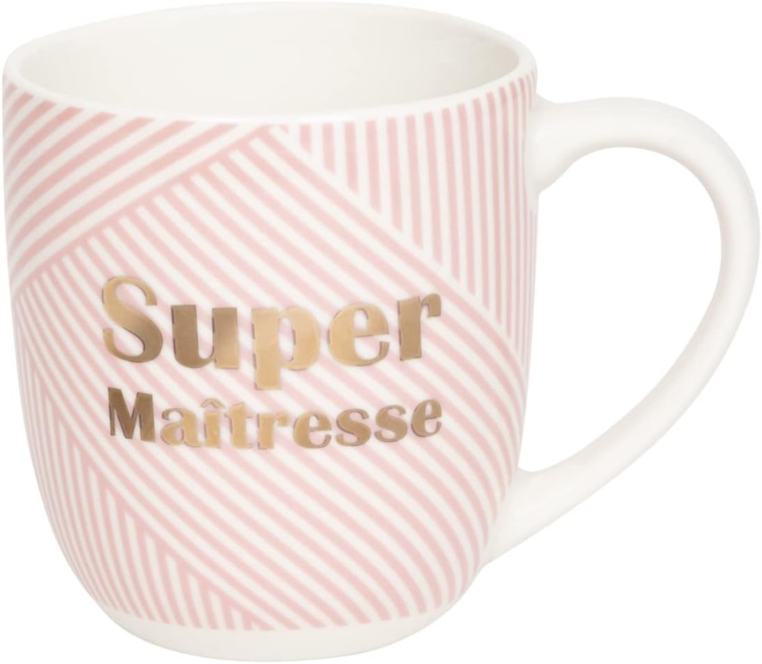 Mug rose « Super Maîtresse » (Draeger Paris)