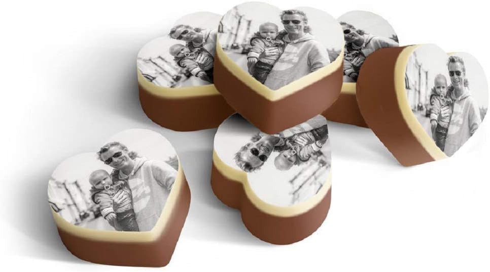 Chocolats personnalisés avec photo dans une boîte cadeau