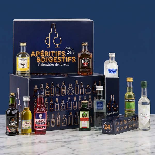 Calendrier de l'Avent mini-bar BienManger 24 mignonnettes apéritifs et digestifs