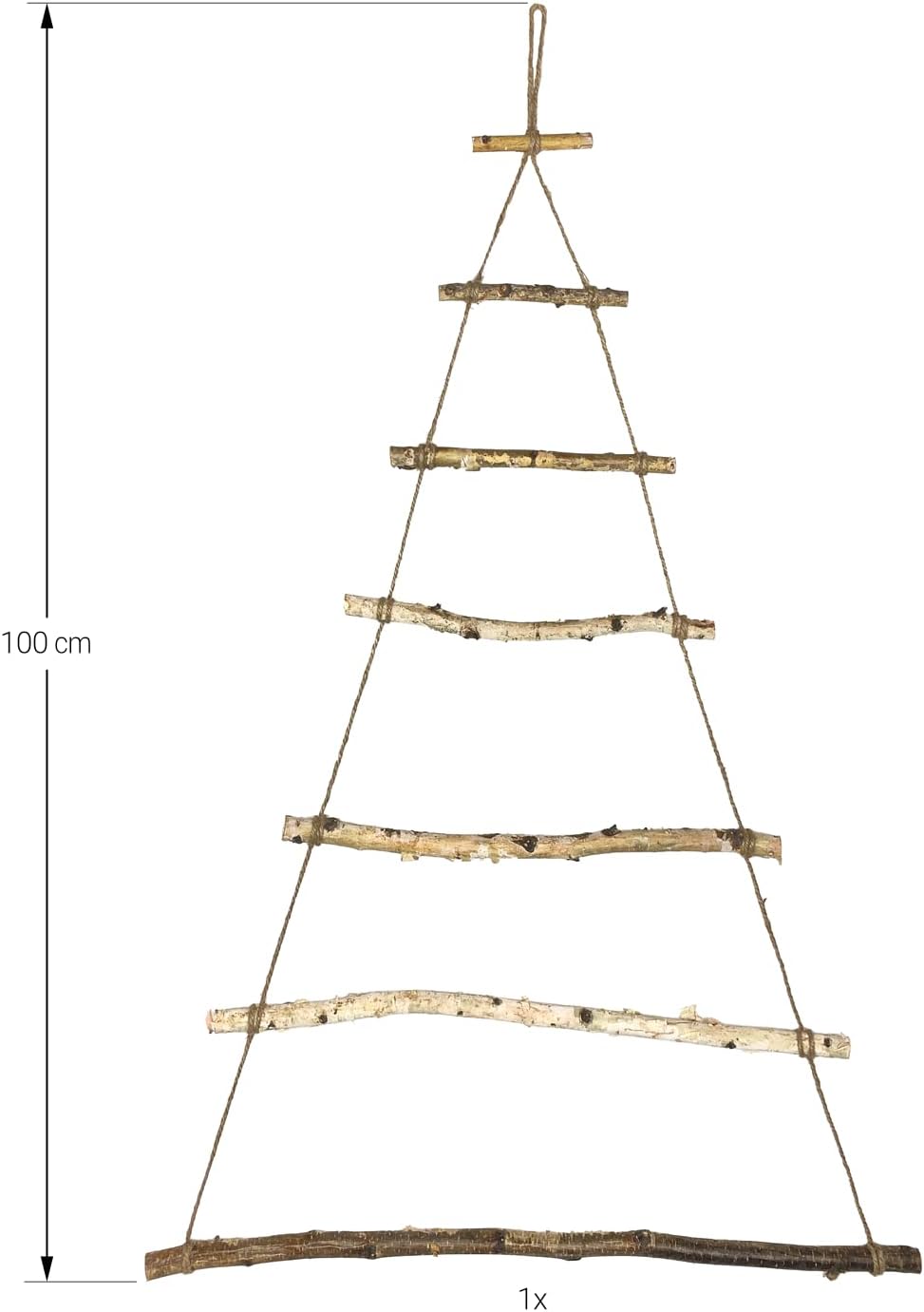 Calendrier de l’Avent en bois à suspendre – Sapin mural Oblique