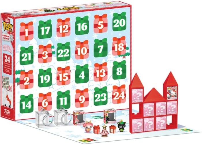 Calendrier Funko Bitty Pop! Hello Kitty ouvert avec ses 24 portes