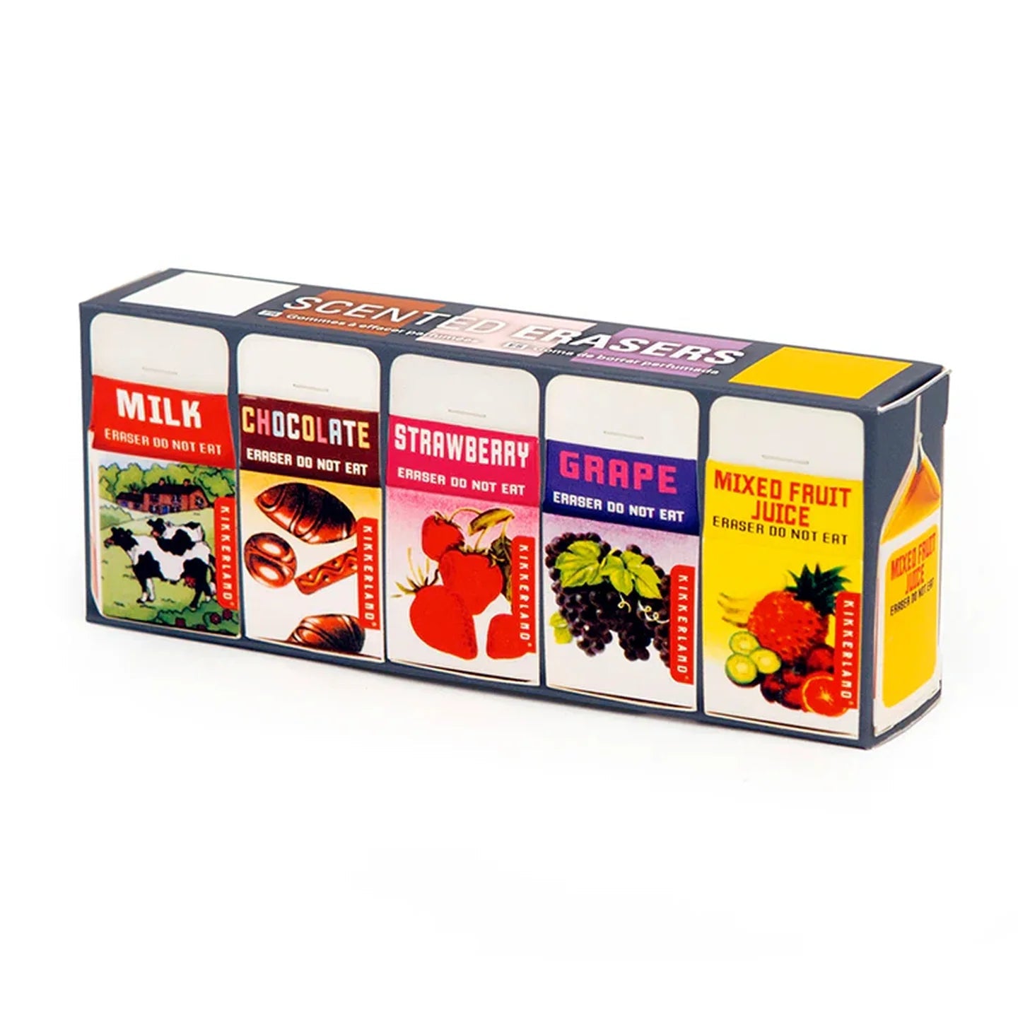 5 Gommes parfumées - La petite brique qui efface avec le sourire Kikkerland