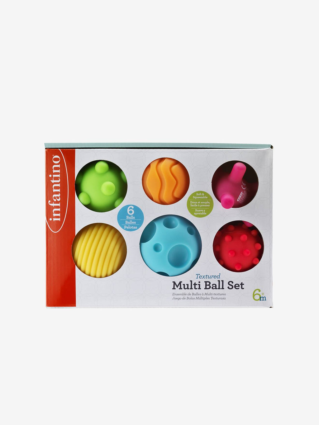 6 balles souples sensorielles multicolore