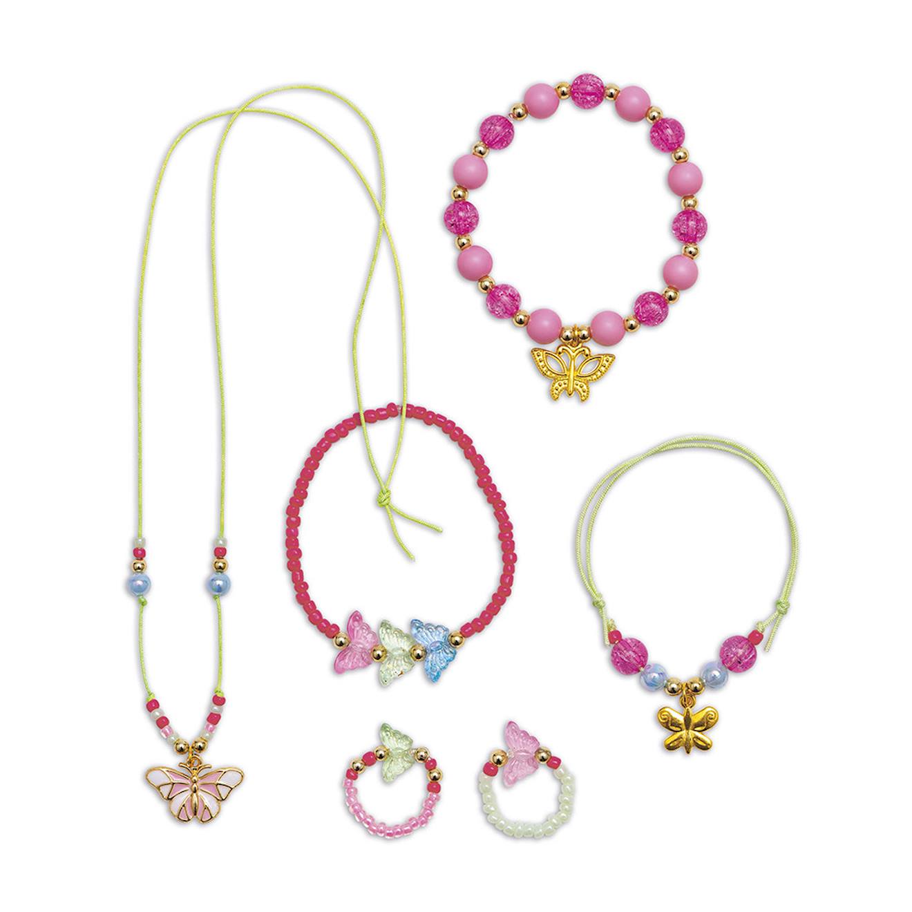 6 bijoux jolis papillons - magic fairies rose