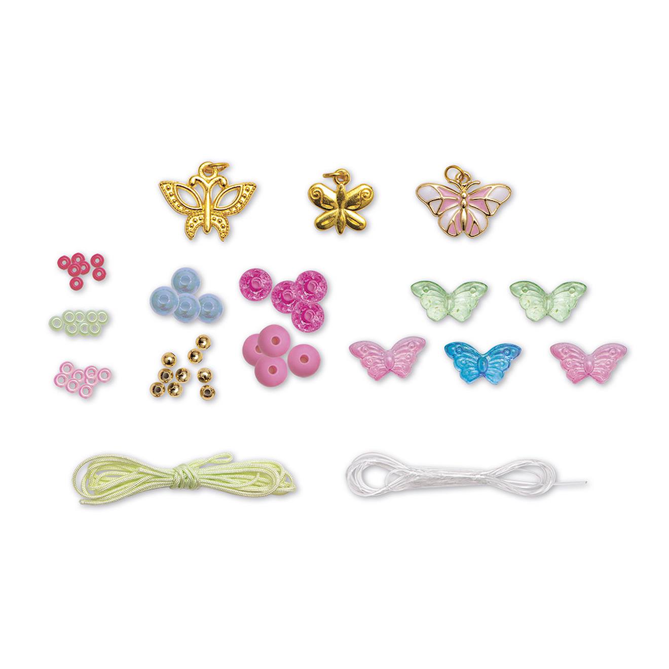 6 bijoux jolis papillons - magic fairies rose