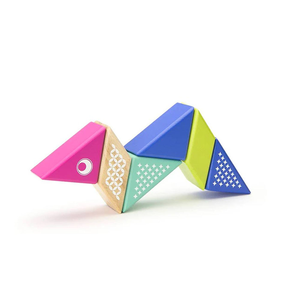 6 blocs en bois magnétiques - colibri bleu
