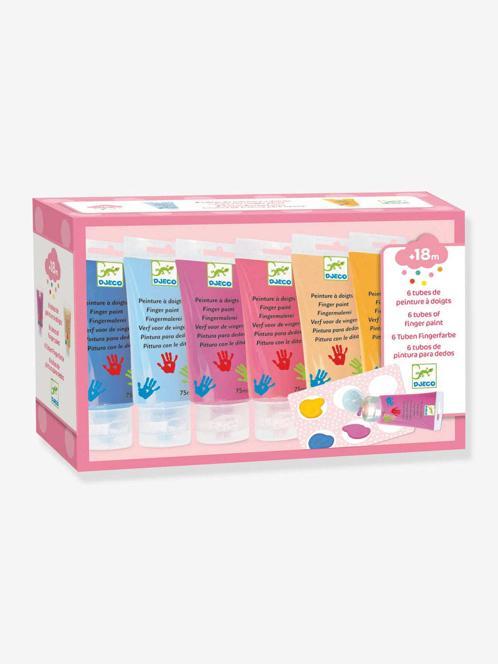 6 tubes de peinture à doigts rose
