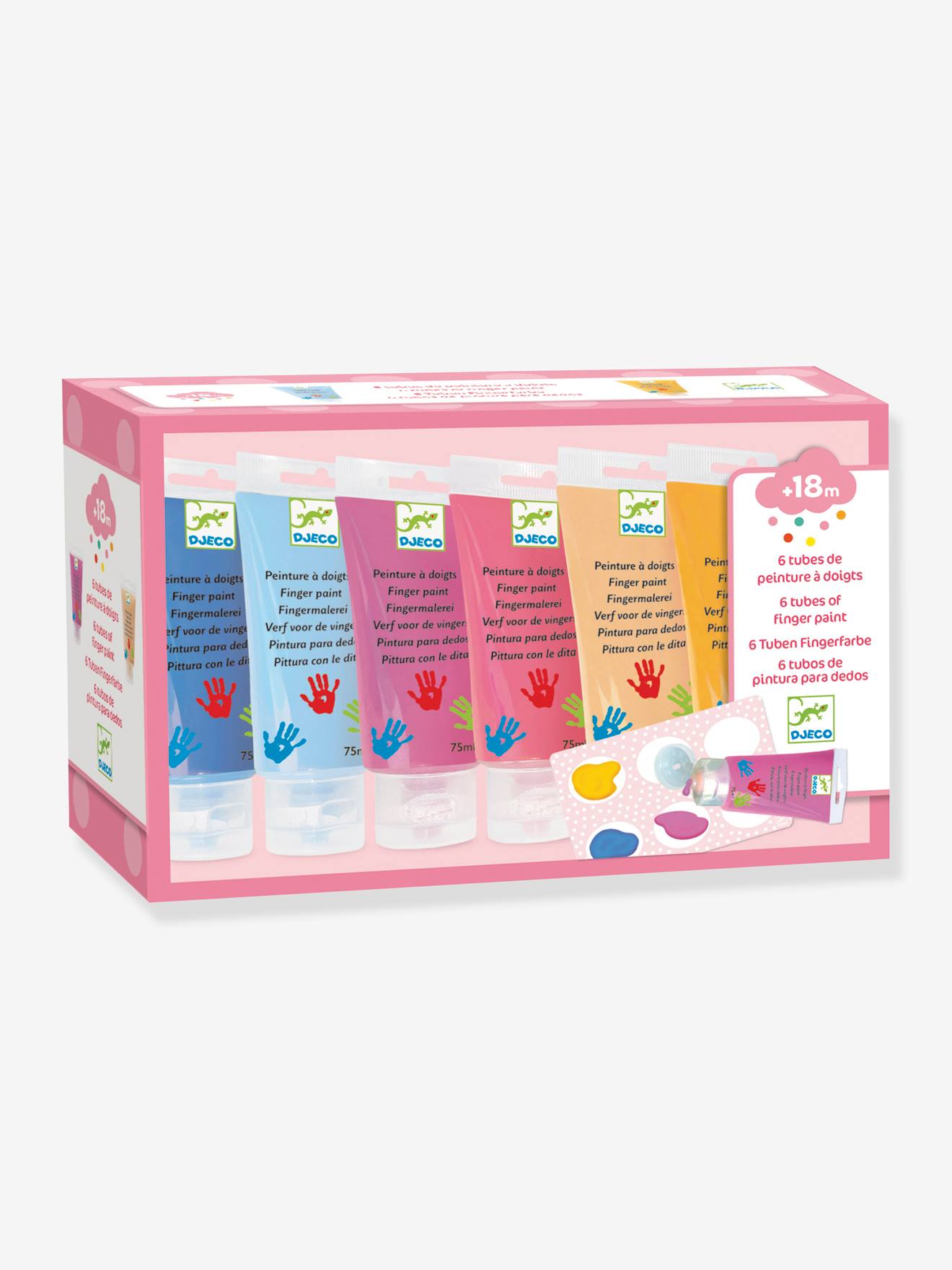 6 tubes de peinture à doigts rose