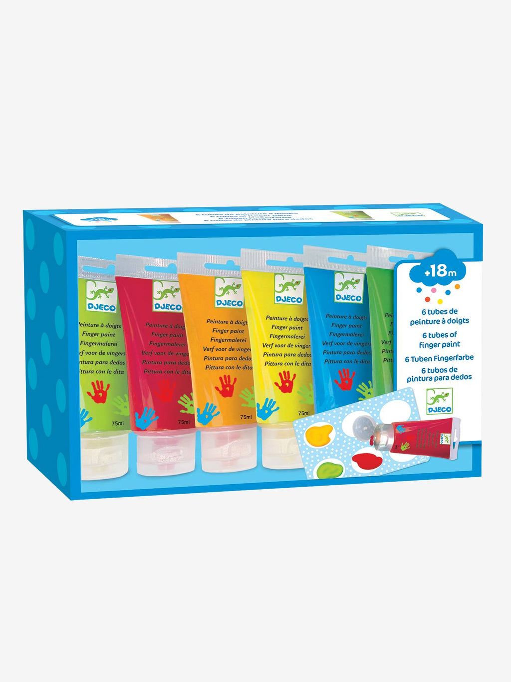 6 tubes de peintures à doigts multicolore