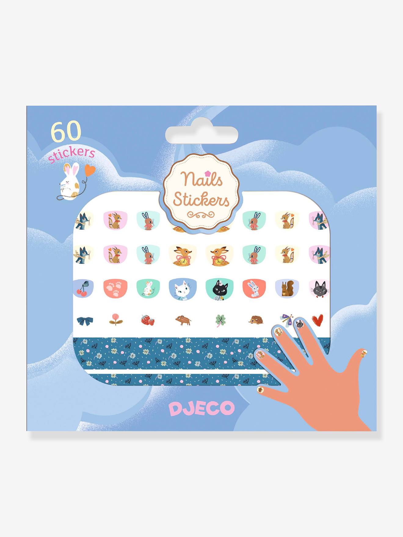 60 nails stickers - bleu