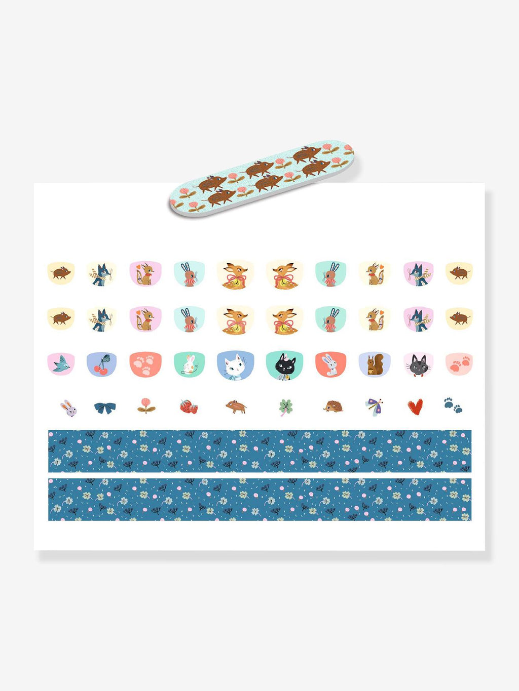 60 nails stickers - bleu