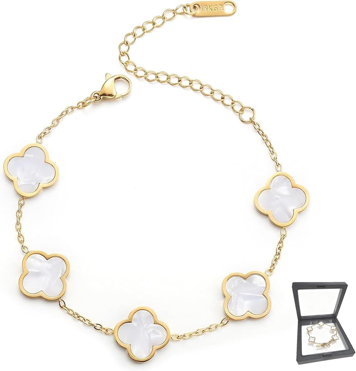 Bracelet trèfle 4 feuilles plaqué 18k - HESUSUSI