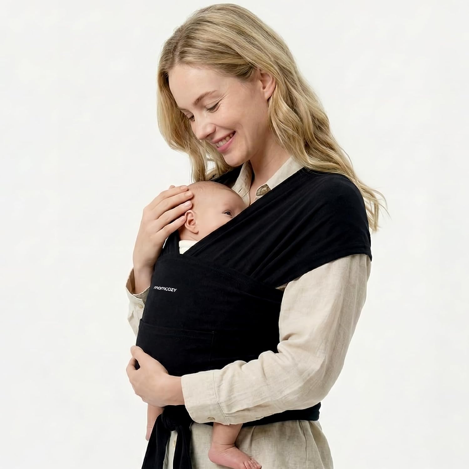 Écharpe de portage bébé facile à enfiler Momcozy
