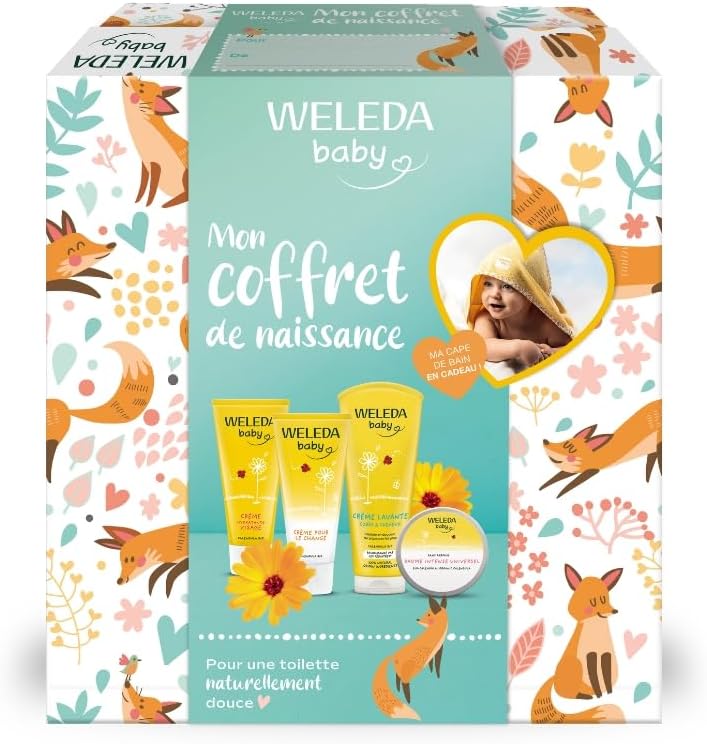 Coffret cadeau naissance soins bébé Weleda au calendula