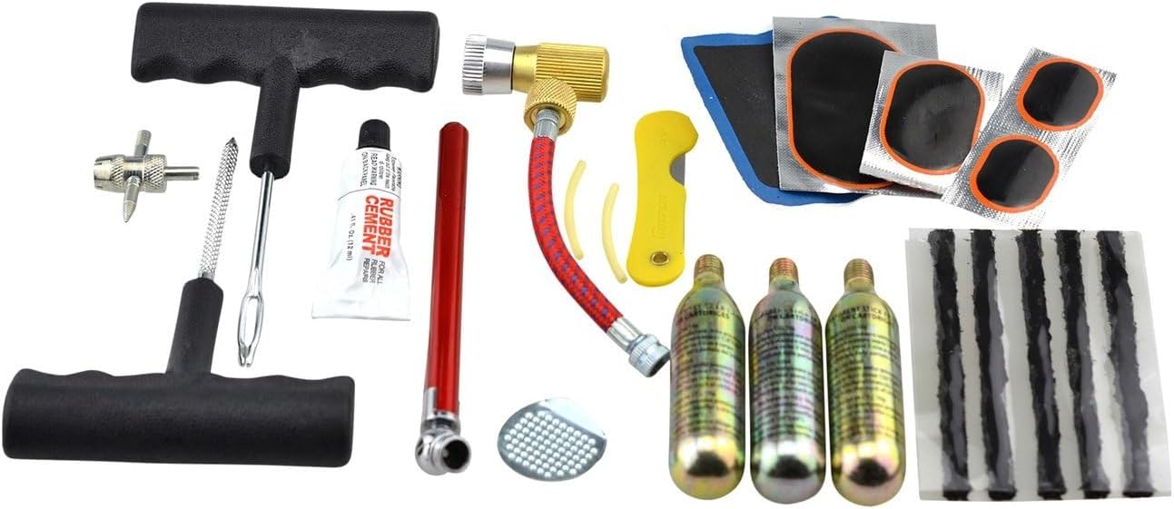 Kit de réparation crevaison tubeless moto au CO2