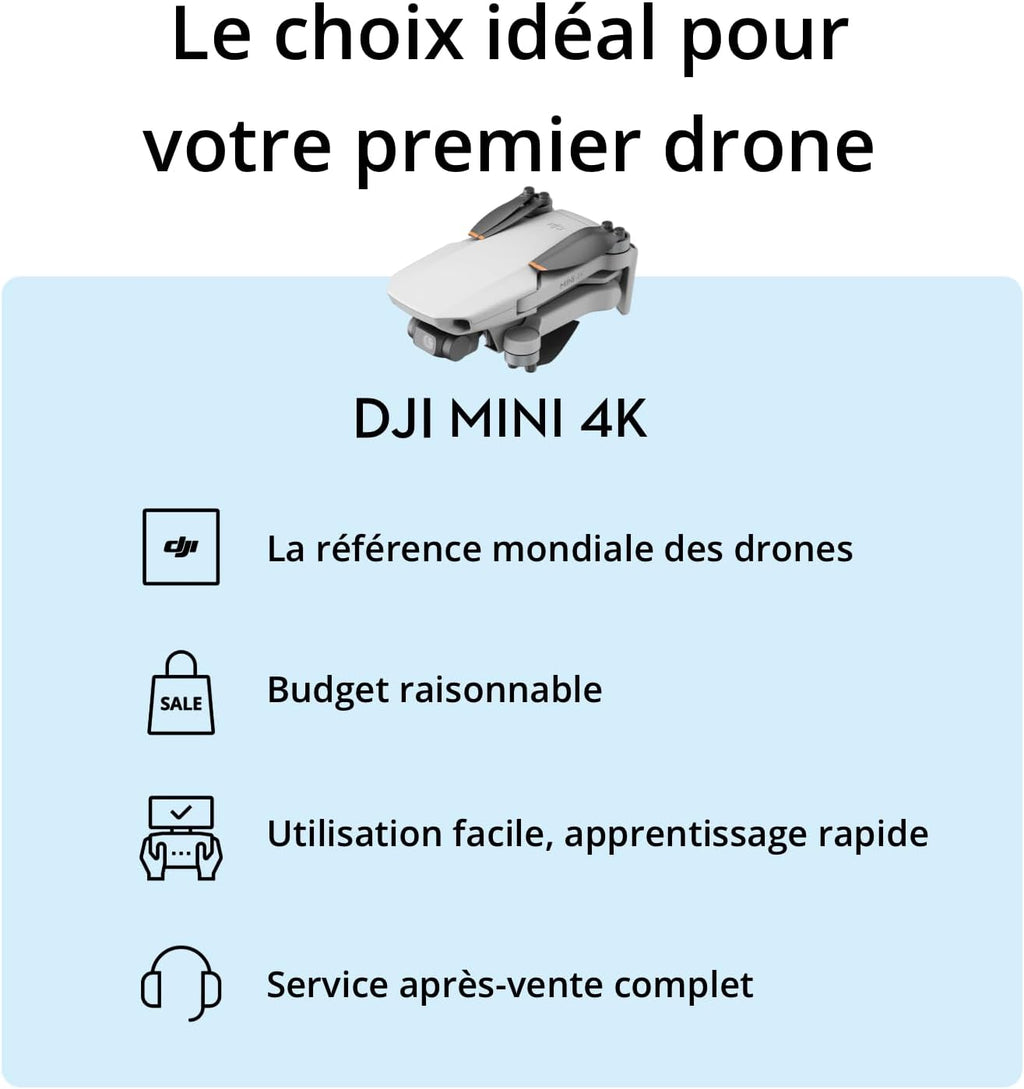 DJI Mini 4K (Bundle 62 min) : Le drone parfait pour débuter